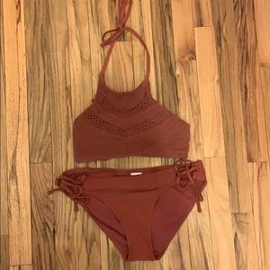 Xhilaration boho crochet bikini top and bottom